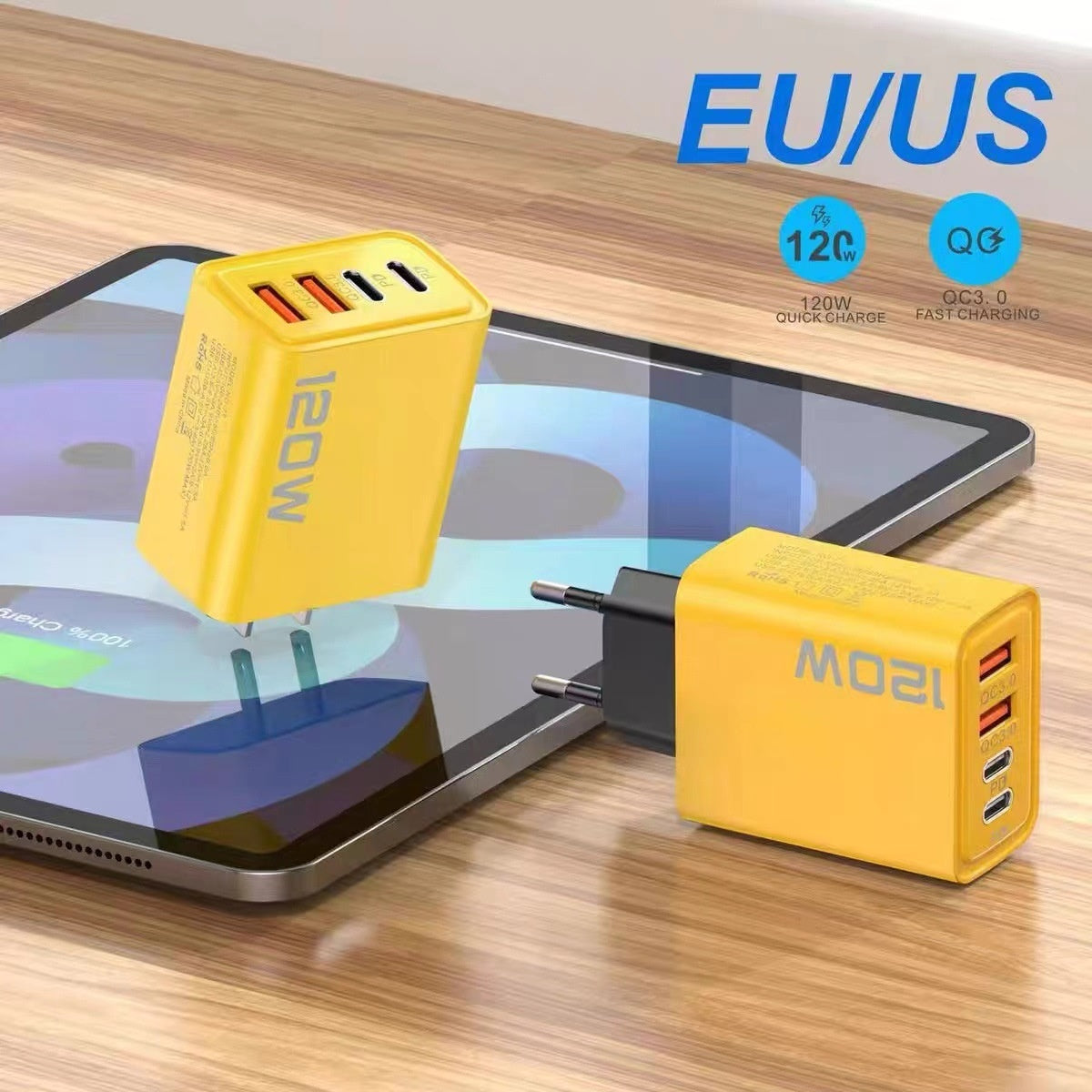 120W Multi-Port Fast Charger for Smartphones