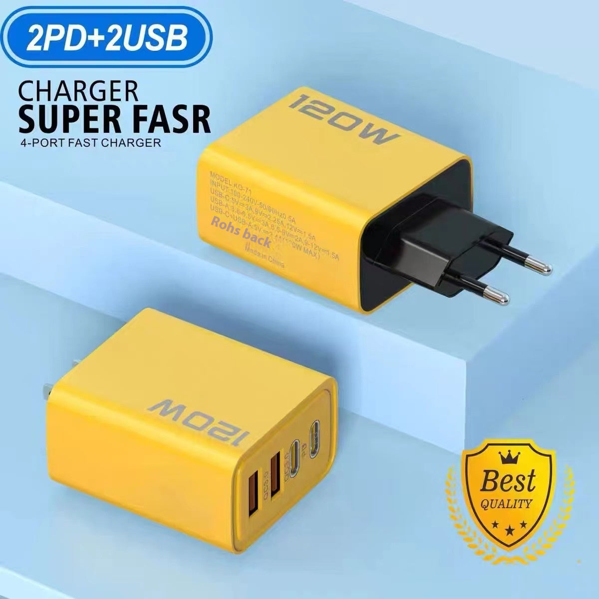 120W Multi-Port Fast Charger for Smartphones